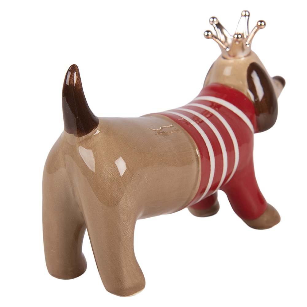Decoratie Beeld Hond 24x6x13 cm Bruin Keramiek