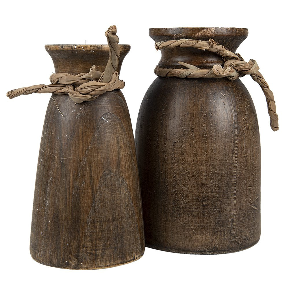 Decoratieve pot (2) Ø 15x25 / Ø 13x23 cm