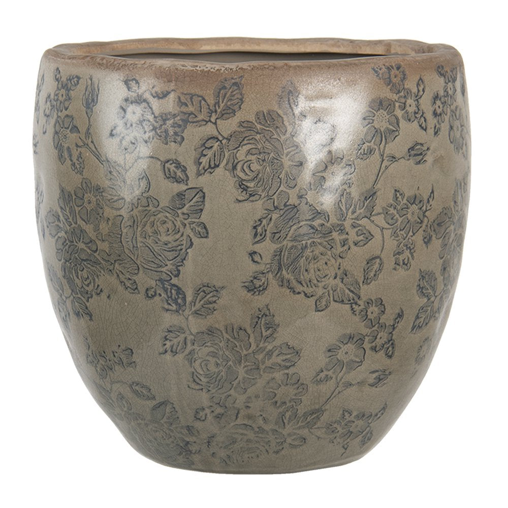 Bloempot Ø 20x19 cm Groen Keramiek Bloemen Bloempot Binnen