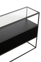 J-Line Console Vierkant Metaal/Glas Zwart