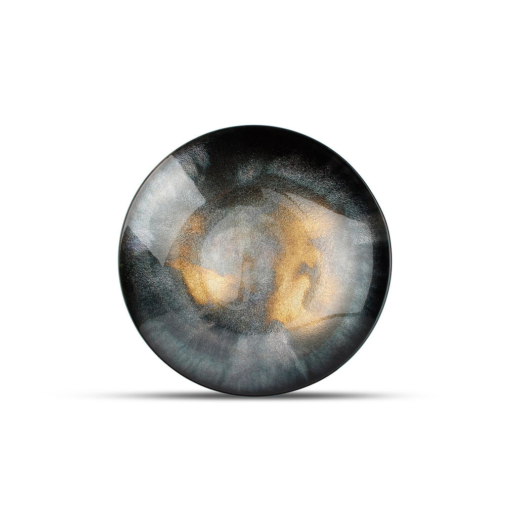 Decoratieve schaal 40xH6,5cm zwart Cosmo