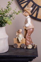 Decoratie Beeld Konijn 12x7x23 cm Bruin Kunststof
