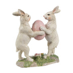 Decoratie Beeld Konijnen 11x5x13 cm Beige Kunststof