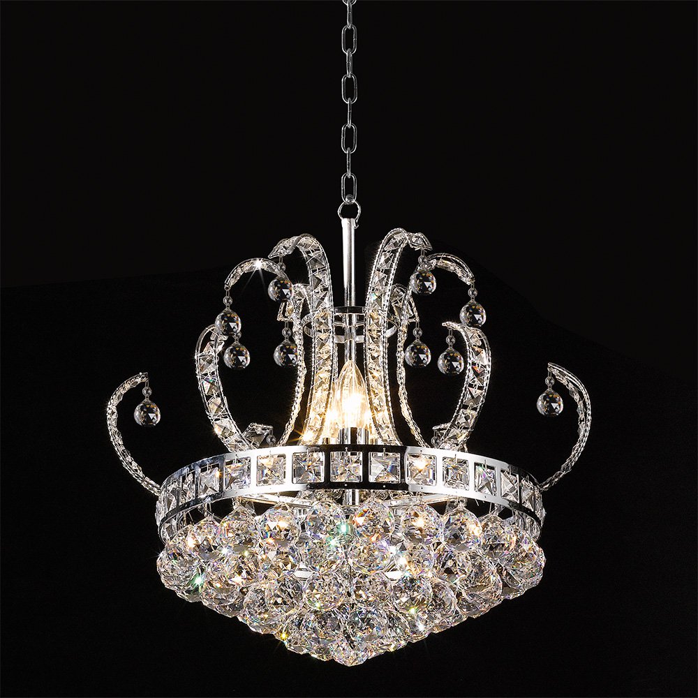 Kroonluchter Ø 50x43/168 cm Zilverkleurig IJzer Hanglamp