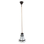 Hanglamp Tiffany Ø 15x115 cm wit Bruin Glas Hanglamp Eettafel