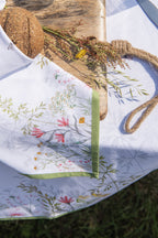 Placemats Set van 6 48x33 cm Wit Katoen Bloemen