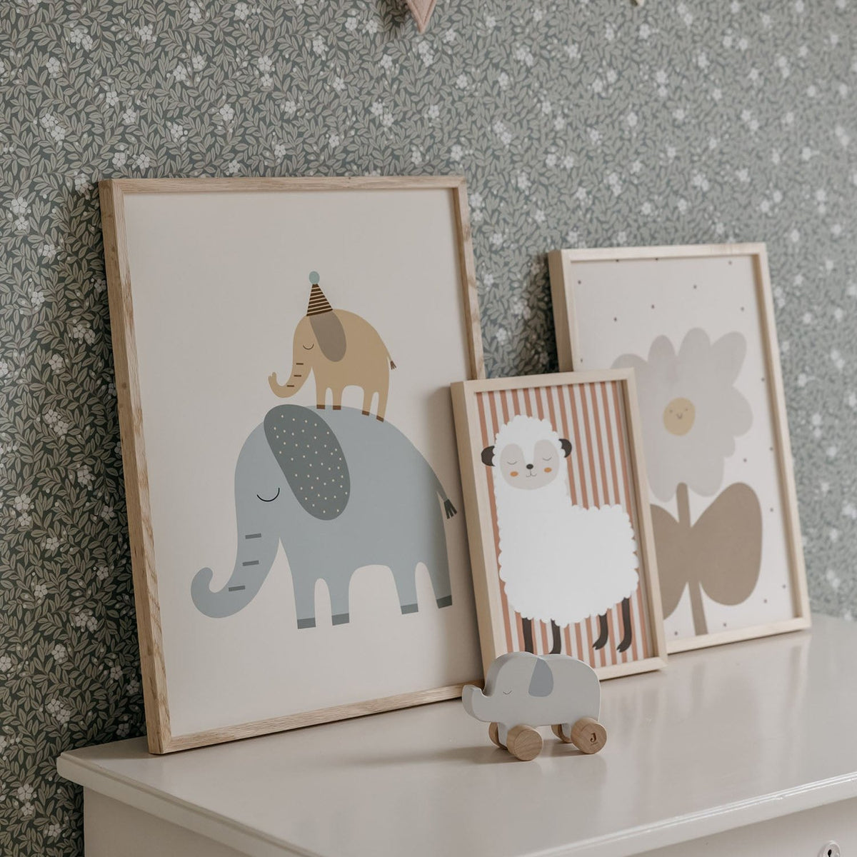 Kinderposter Mama en ik - Beige, Eco-papier en verpakking