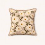 Geborduurd katoenen kussen - Flora Daisy Design - 45 x 45 cm