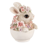 Beeld Konijn 15 cm Grijs Roze Polyresin beeld decoratie