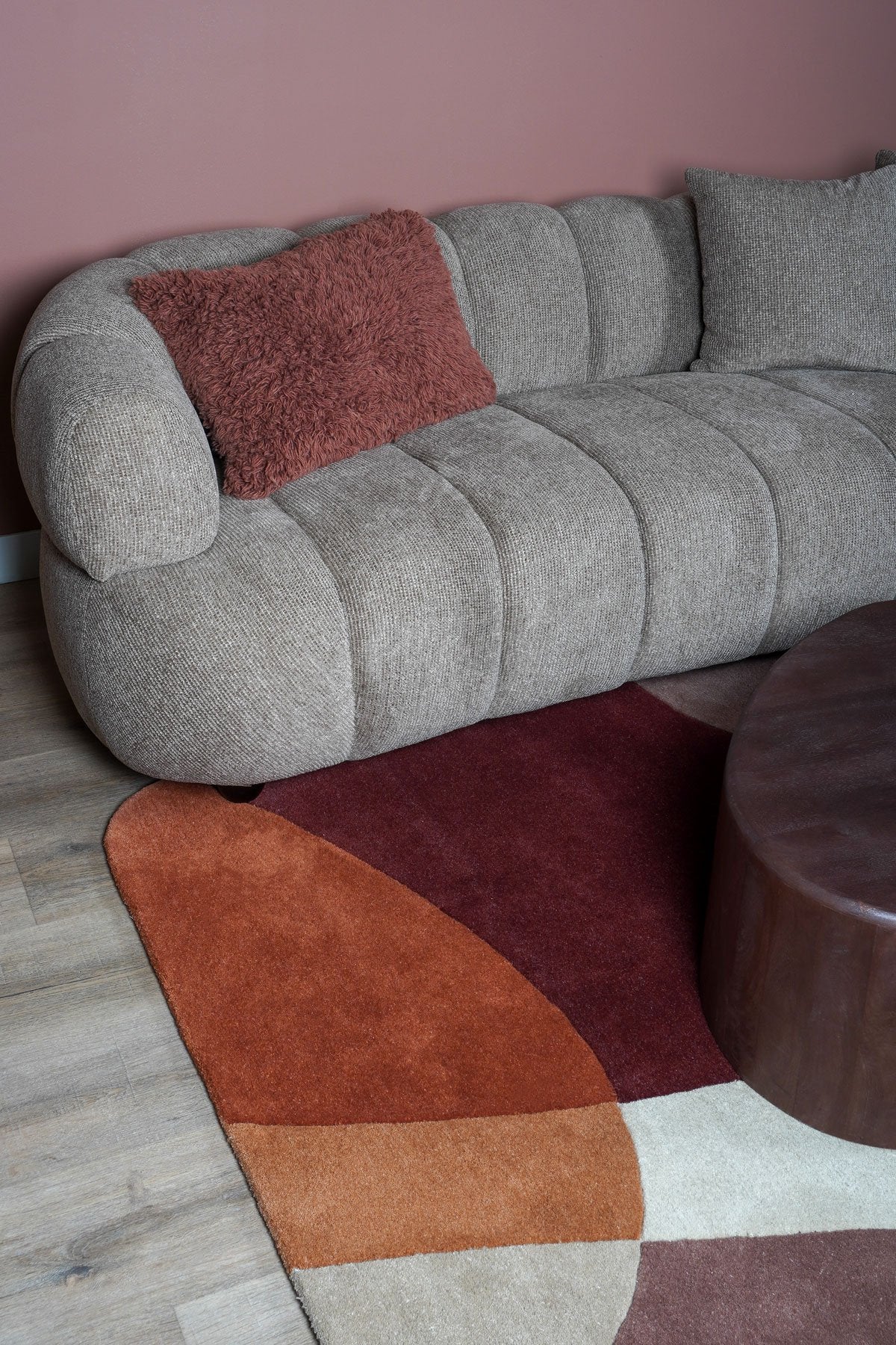 Vloerkleed Abstract Terra/Bruin - Rounded Corners 160 x 230 cm