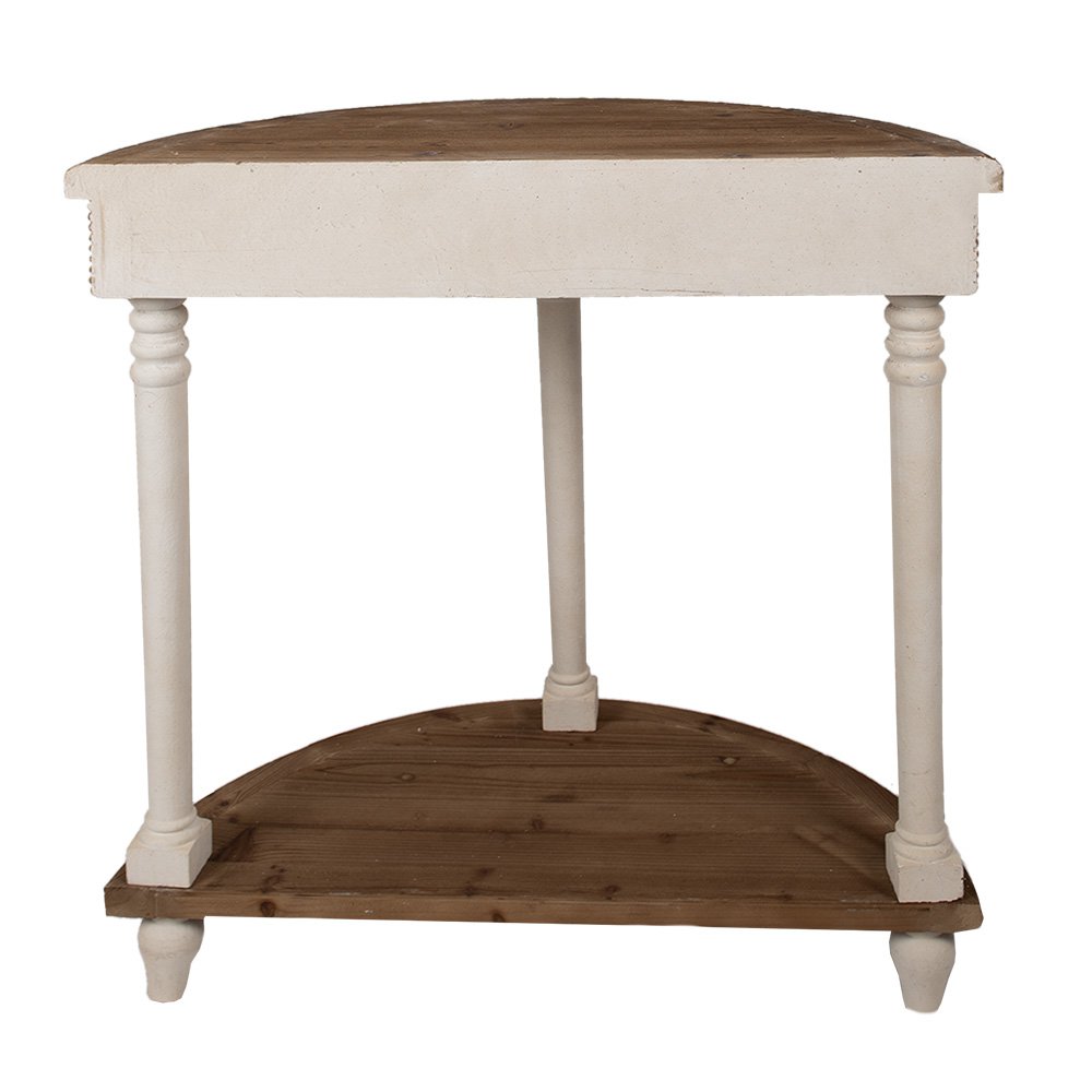 Sidetable 83x40x87 cm Beige Bruin Hout Wandtafel