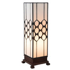 Tiffany Tafellamp 12x12x36 cm Wit Glas Tiffany Bureaulamp