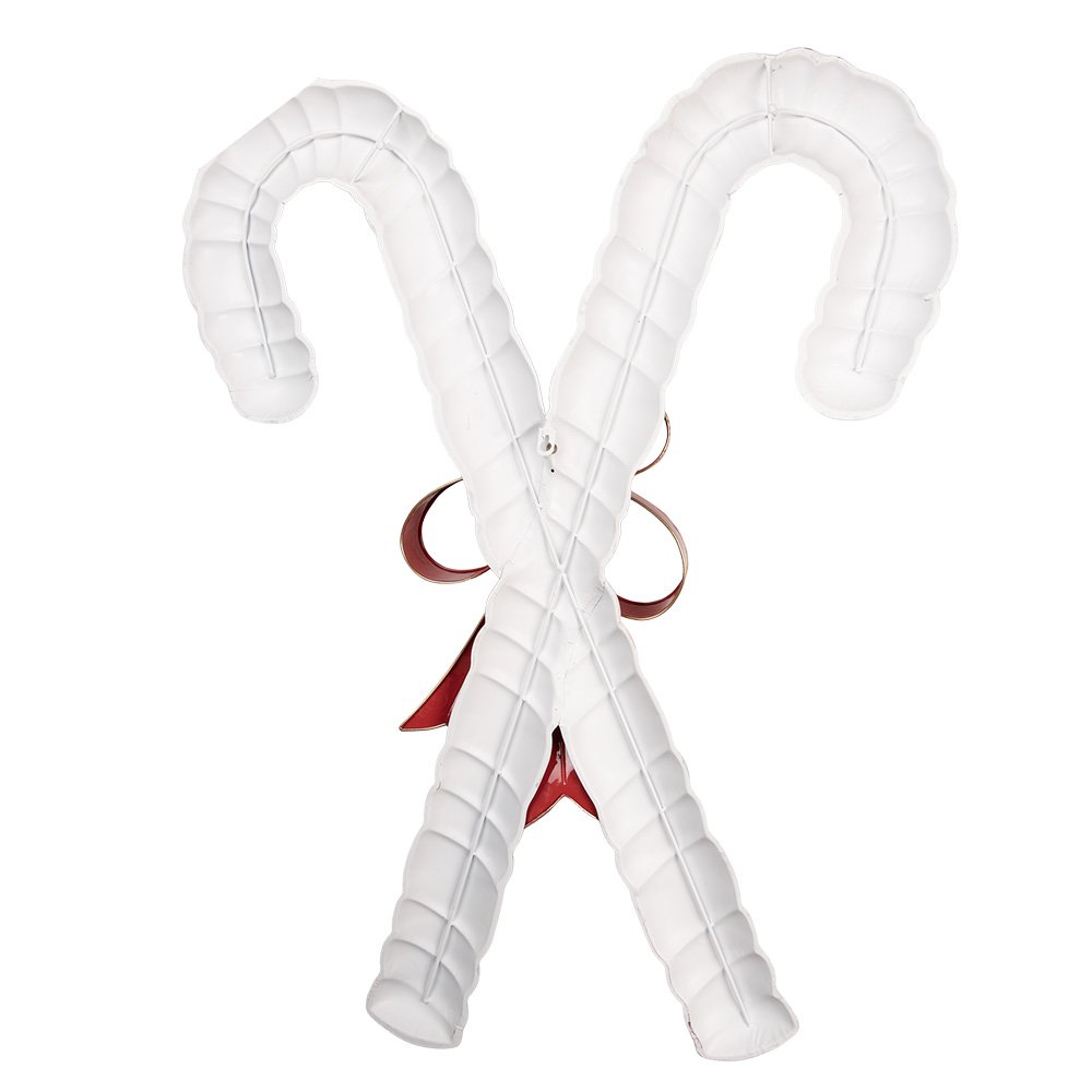 Kerstdecoratie Beeld Zuurstok 73x12x94 cm Wit Metaal
