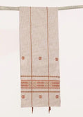 Geborduurde katoenen Chambray tafelloper - ingewikkeld patroon, 180 x 36 cm