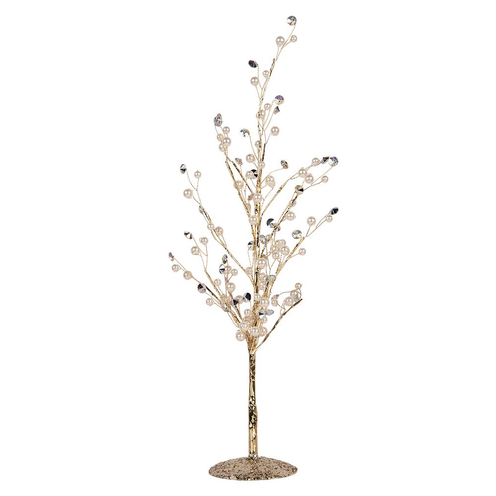 Decoratie Boom 9x9x46 cm Goudkleurig Metaal