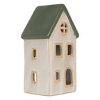Waxinelichthouder Huis 9x8x18 cm Beige Keramiek