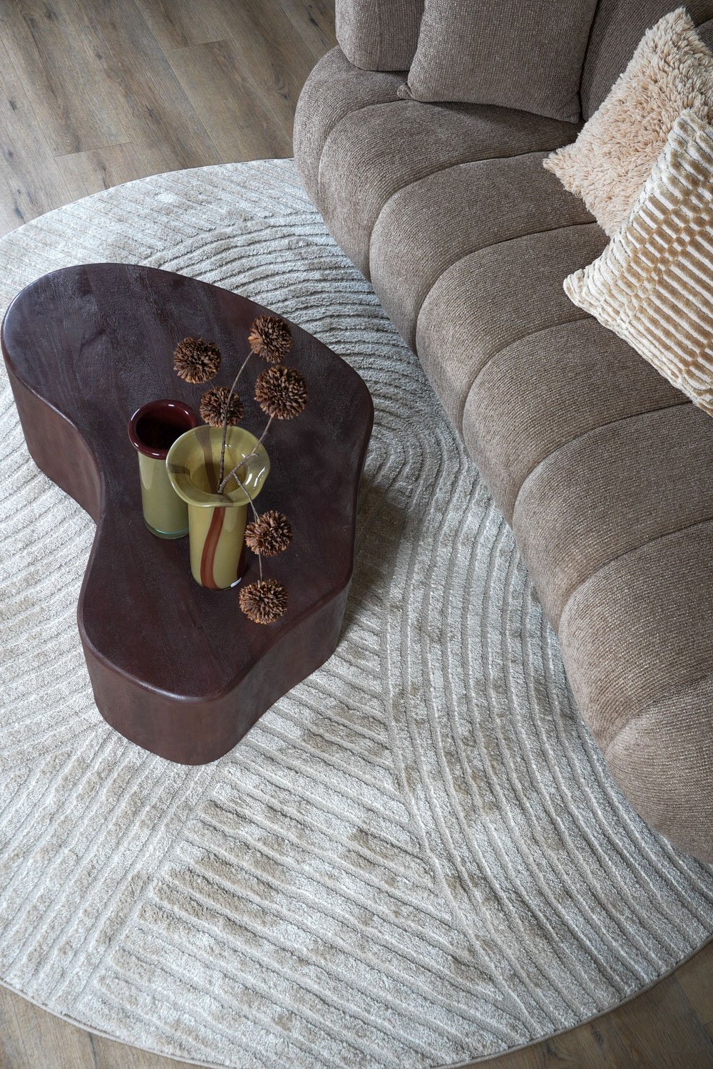 Vloerkleed Ella Beige Rond ø200 cm