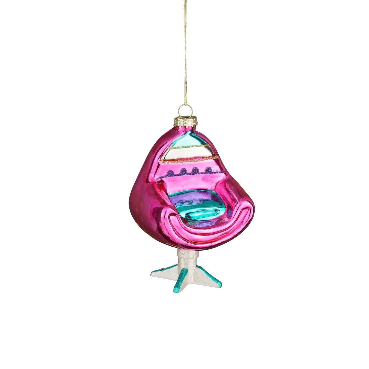 Disco ornament stoel glas roze