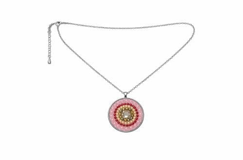 Mandala ketting Rozenkwarts