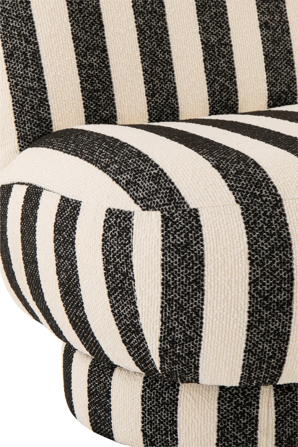 J-Line loungestoel Gestreept - textiel - zwart/gebroken wit