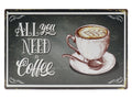 All you need is coffee Retro Wandbord 20x30