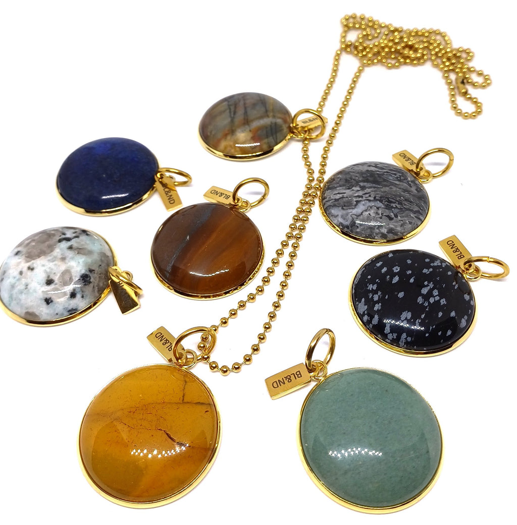 Ketting met 30mm edelsteen hanger