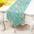 Tafelloper en bedloper – gebloemd polykatoen – 13x60 inch met kwastjes