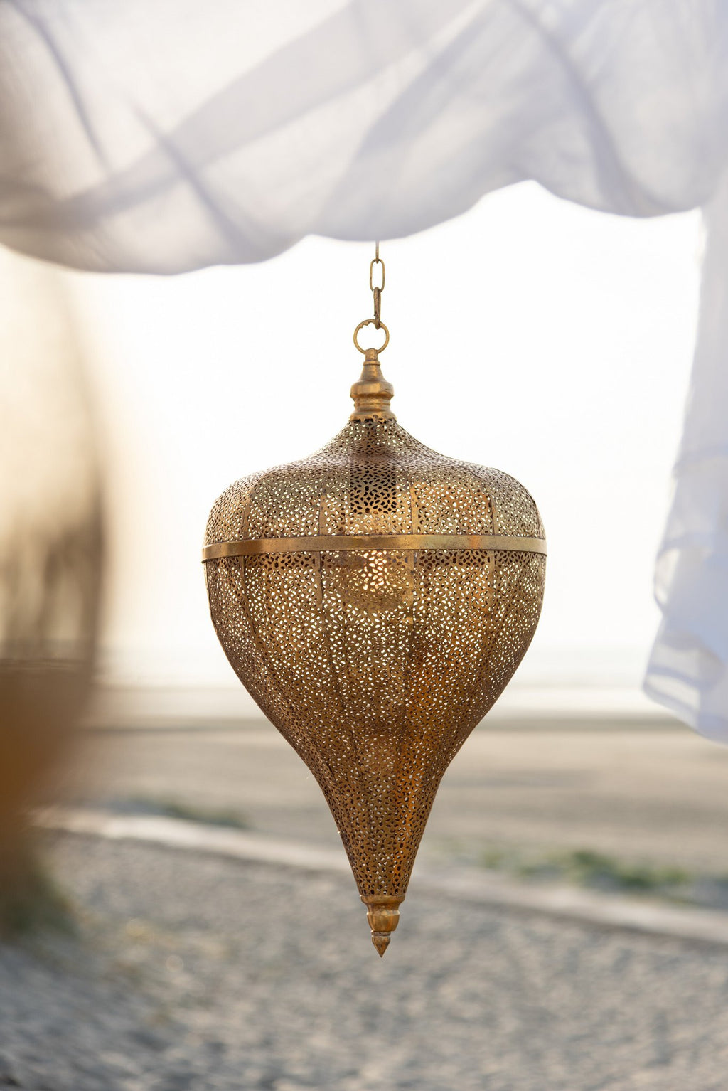 J-Line hanglamp Druppel - metaal - goud - large