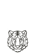J-Line wanddecoratie Tijger - metaal - zwart