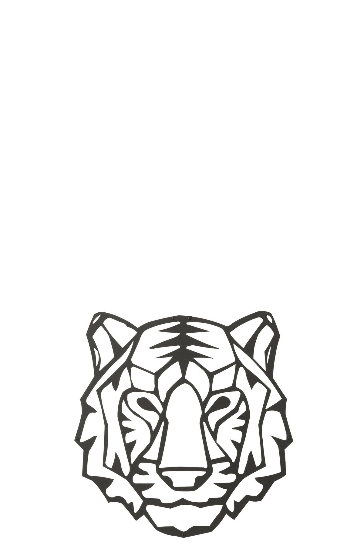 J-Line wanddecoratie Tijger - metaal - zwart