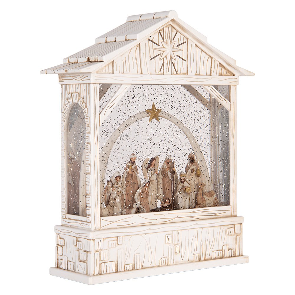 Kerstdecoratie met LED-verlichting en muziek 22x7x25 cm / 3xAA Wit Kunststof