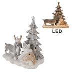Beeld Dieren 16x10x15 cm LED Grijs Beige Polyresin Dieren