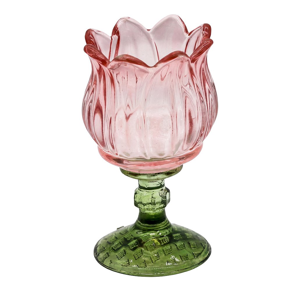 Waxinelichthouder Roze Glas