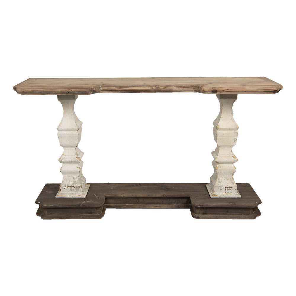 Sidetable 157x40x86 cm Bruin Beige Hout Wandtafel