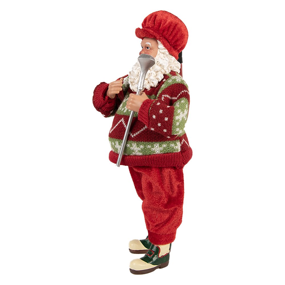 Kerstdecoratie Beld Kerstman 13x10x28 cm Rood Textiel