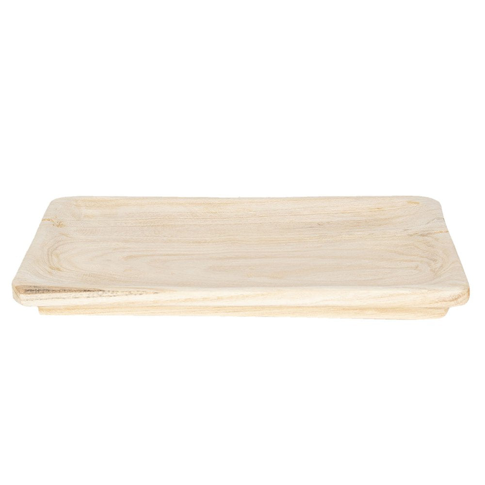 Decoratie Dienblad 41x28x4 cm Bruin Hout Serveerschaal