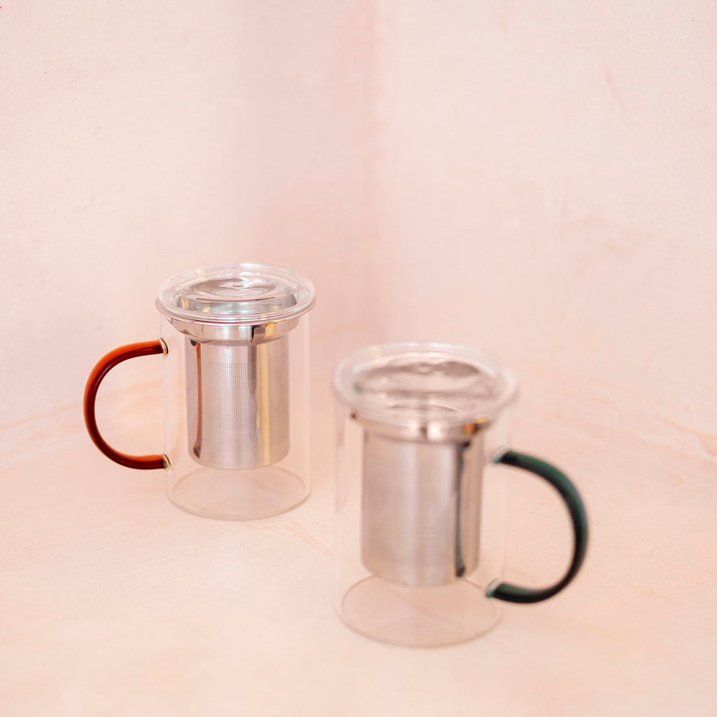 Theemok 43cl met filter en deksel amber Liv