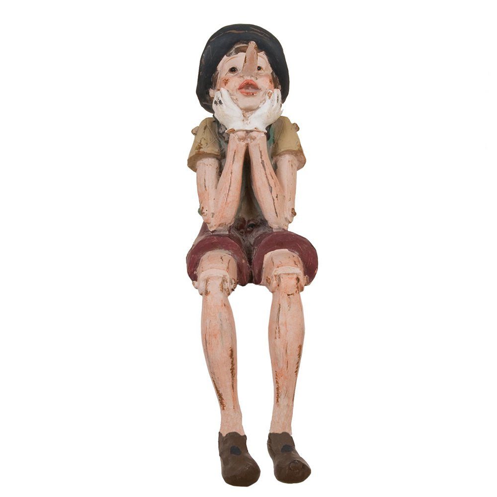 Beeld Pinokkio 14x8x29 cm Bruin Polyresin