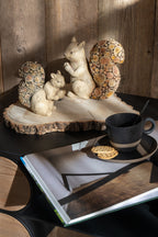 J-Line figuur Eekhoorn - hout - polyresin - naturel - S