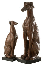 J-Line decoratie Windhond Zittend - polyresin - bruin - large