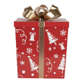 Kerstdecoratie Beeld Cadeau 26x26x33 / 21x21x27 cm Rood Metaal