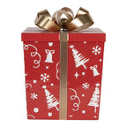 Kerstdecoratie Beeld Cadeau 26x26x33 / 21x21x27 cm Rood Metaal