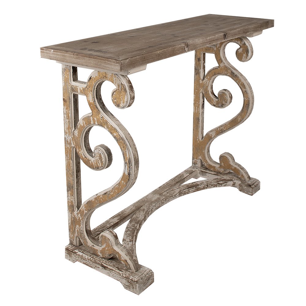 Sidetable 125x39x92 cm Bruin Hout Wandtafel