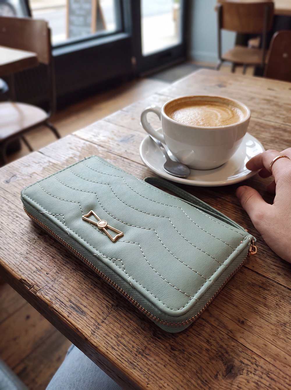 Portemonnee 19x10 cm Groen Kunstleer