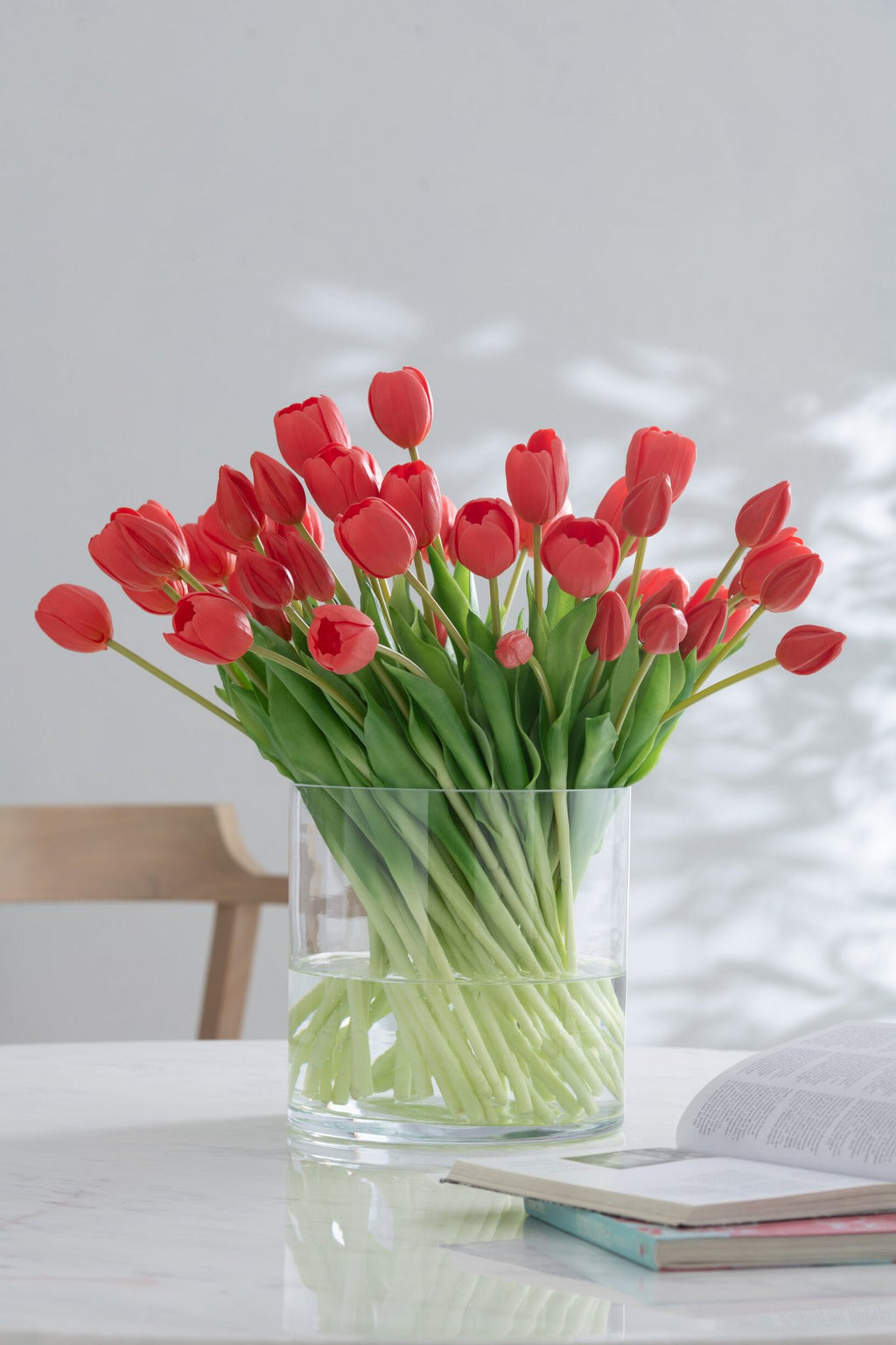 J-Line Boeket Tulpen 7Stuks Pu Koraal Roze Large