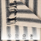 Gestreepte deken – handgeweven katoentextiel – veelzijdig decoraccent – 180x130cm
