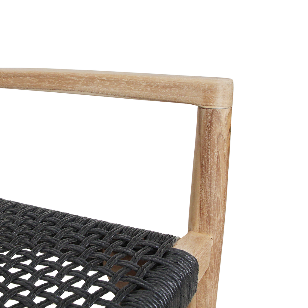 Verano teakhouten tuinstoel met armleuning - Zwart