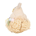 Decoratie Beeld Kip 10x11x13 cm Beige Textiel