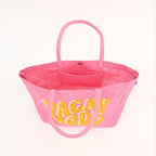 Tote Bag - Blush Vacay Mode - Chique meerkleurige jute tas