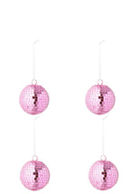 J-Line kerstbal Spiegel - glas - roze - small - doos van 4